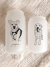 Load image into Gallery viewer, Full Body Pet Portrait Frosted Can Glass, 13oz or 18oz
