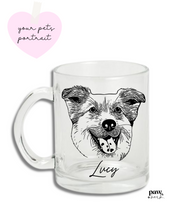 Load image into Gallery viewer, Custom Pet Portrait Glass Mug
