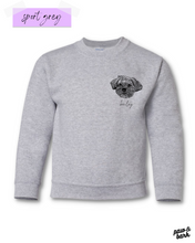Load image into Gallery viewer, Custom Pet Portrait Youth Crewneck Sweater
